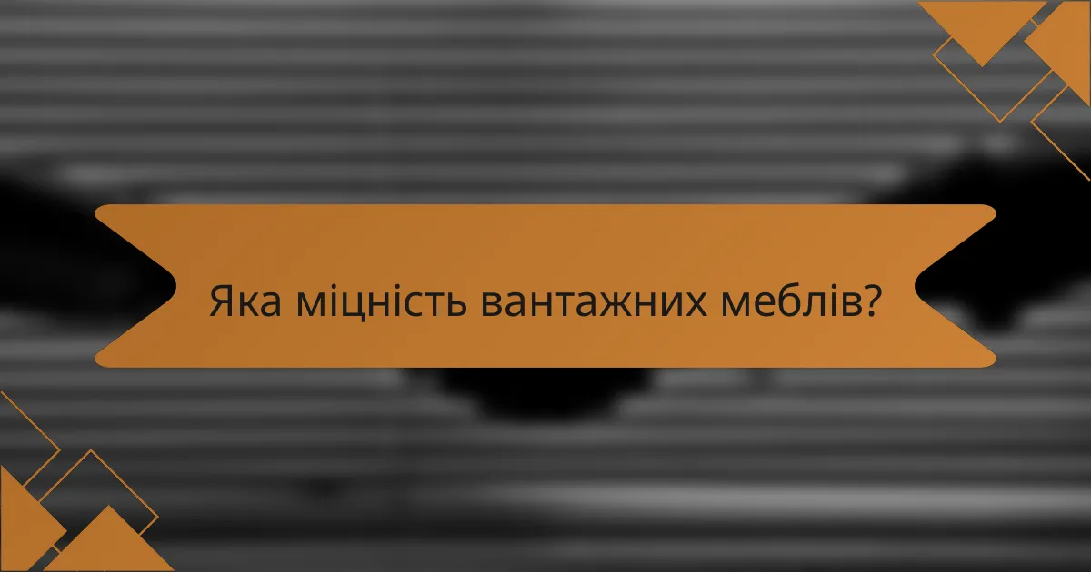 Яка міцність вантажних меблів?
