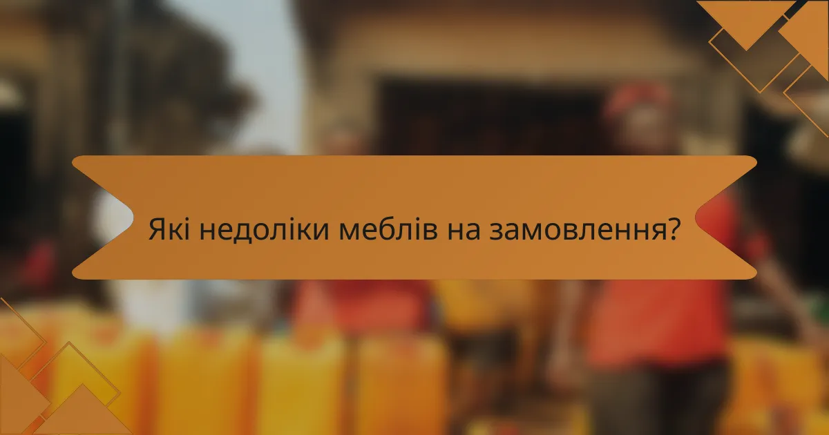 Які недоліки меблів на замовлення?