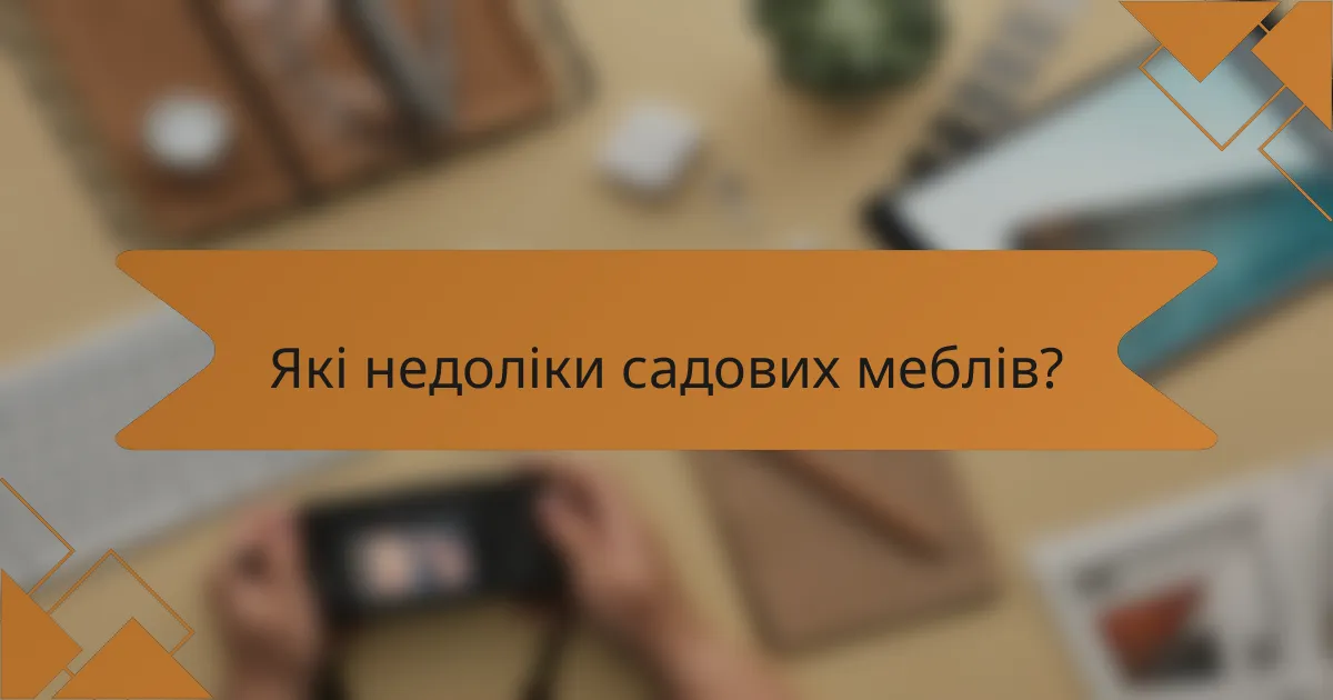 Які недоліки садових меблів?