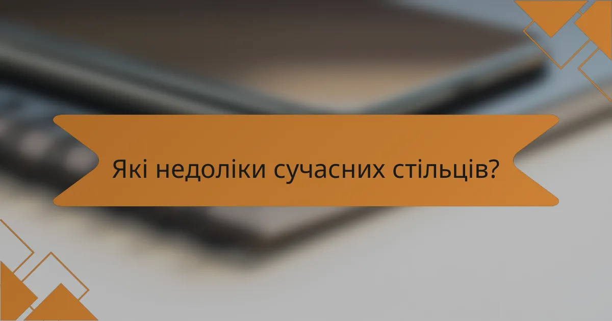 Які недоліки сучасних стільців?