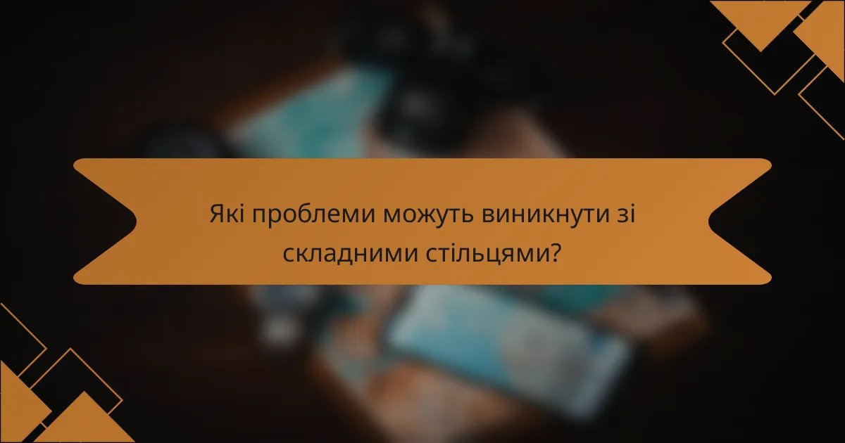 Які проблеми можуть виникнути зі складними стільцями?